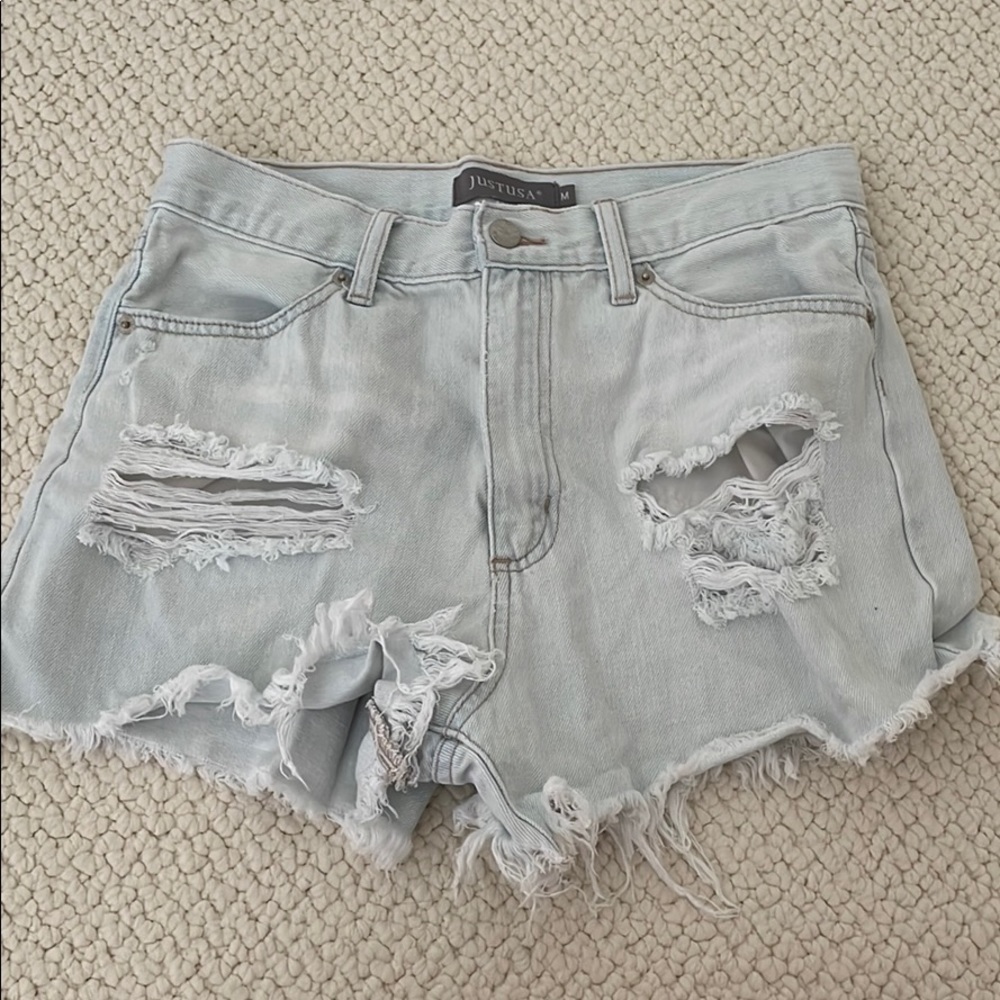 Light Wash Jean Shorts